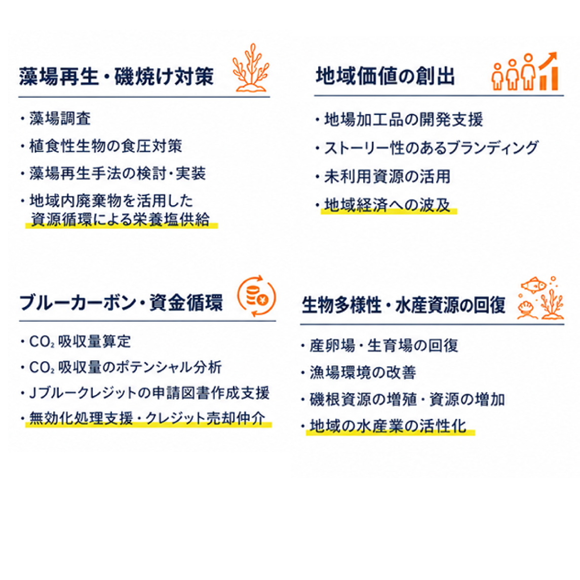 当社の目指す、藻場再生を起点とした地域経済と環境の好循環